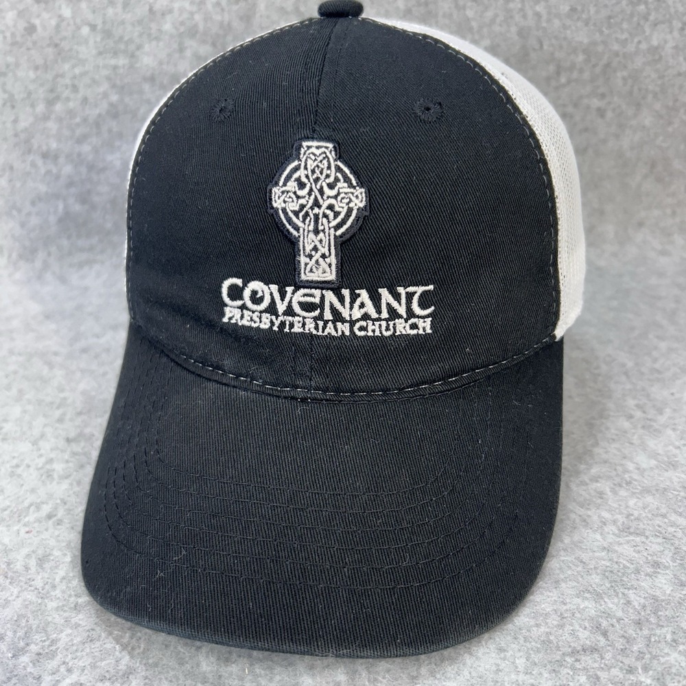 Covenant Presbyterian Church Trucker Hat Black White Mesh Adjustable Cap